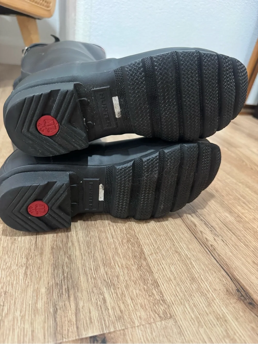 Hunter Black Tall Rain Boots with Interior Logo Detail